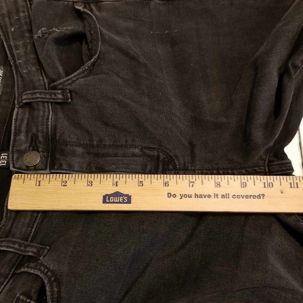 Judy Blue Jeans Size 13/31 Black Distressed Buffalo Plaid Patch + Cuff Skinny - Picture 9 of 11